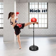 Costway Komplet Speed Ball Reflex vreča nastavljive višine 122-154 cm s stojalom in rokavicami
