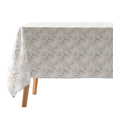Pravokotni prt 140x300 cm, vodoodporen, odporen na madeže, cvetlični vzorec, 80% bombaž, 20% poliester, OEKOTEX100, digitalni tisk, izdelano v Španiji, s prevleko