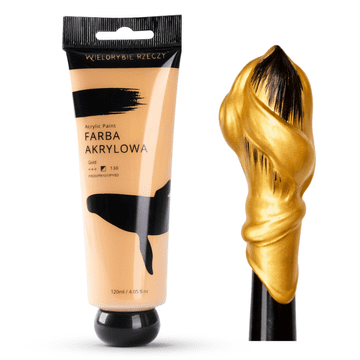 UMETNIŠKA AKRILNA BARVA METALNO ZLATA 120 ml WHALE THINGS