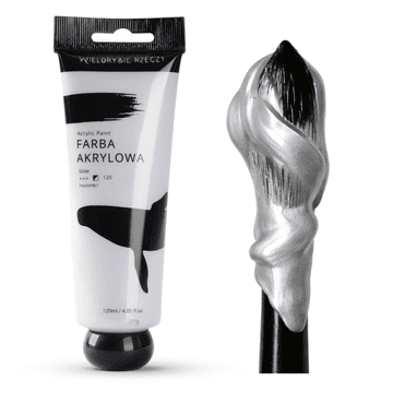 KOVINSKA UMETNIŠKA AKRILNA BARVA SREBRNA 120 ml WHALE THINGS