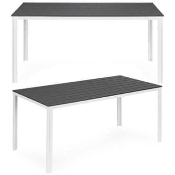 Northix Vrtna miza Polywood za 6 oseb 156x78 cm siva bela
