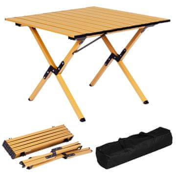 Northix Zložljiva kamping miza 60x60 cm s torbo ogljikovo jeklo