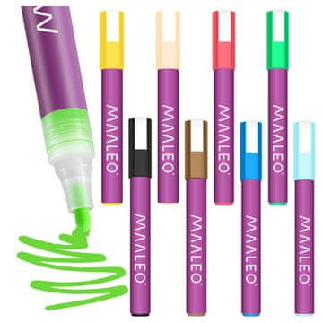 Northix Komplet akrilnih markerjev, 8 vodoodpornih barv, 8 ml vsak