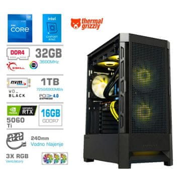 MEGA MT S8 računalnik, Intel Core i7-12700K, 32GB, SSD1TB, RTX5060Ti, FreeDOS