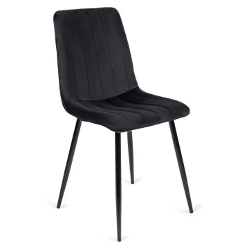 BE IBIS Oblazinjen jedilni stol Črn žamet Modern Loft