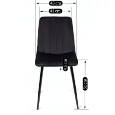 BE IBIS Oblazinjen jedilni stol Črn žamet Modern Loft