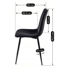 BE IBIS Oblazinjen jedilni stol Črn žamet Modern Loft