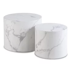 BE LEILA Klubska mizica 38 cm/48 cm Bel marmor Modern Glamour