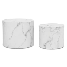 BE LEILA Klubska mizica 38 cm/48 cm Bel marmor Modern Glamour