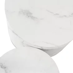 BE LEILA Klubska mizica 38 cm/48 cm Bel marmor Modern Glamour