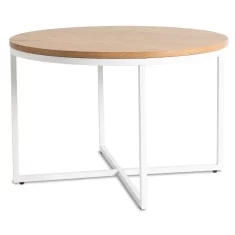 BE HANTEL Klubska mizica 70 cm zlati hrast/bela skandinavska