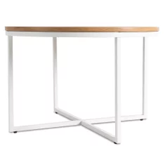 BE HANTEL Klubska mizica 70 cm zlati hrast/bela skandinavska