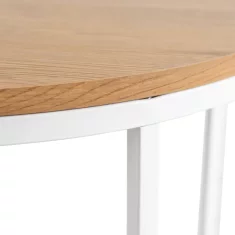 BE HANTEL Klubska mizica 70 cm zlati hrast/bela skandinavska