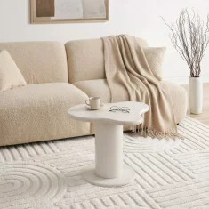 BE PASCAL Klubska mizica 60 cm bela moderna