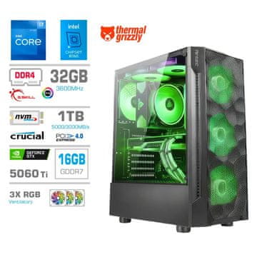MEGA TWR S7 računalnik, Intel Core i7-12700K, 32GB, SSD1TB, RTX5060Ti, FreeDOS