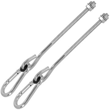 Gugalna kljuka z vponko 230 mm, vijak M10, lesena pritrditev, 2 kosa.