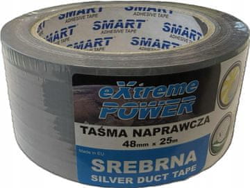 Smart TRAK ZA POPRAVILO EMBALAŽE 25 m SREBRN OJAČAN LEPILNI TRAK DAKT gray