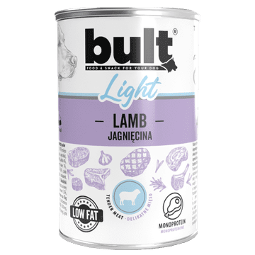 BULT LIGHT mokra hrana za pse z jagnjetino, konzerva 400 g, monoproteini