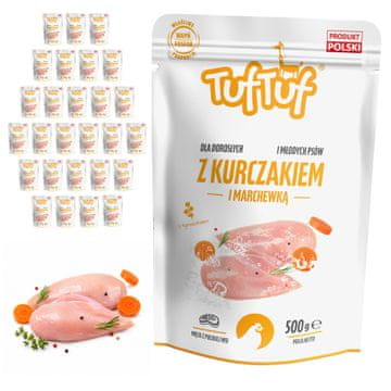 Tuff Stuff mokra hrana za pse Piščanec Korenček vrečka 30x500g Luncheon meat