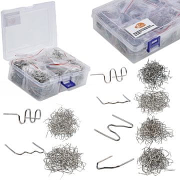 Rosfix plastične sponke 6 vrst 600 kosov v plastični škatli