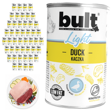 BULT LIGHT mokra hrana za pse v konzervi z račjo 48 x 400 g Lahko prebavljiva