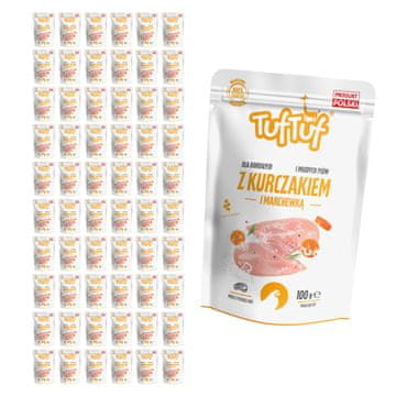 Tuff Stuff mokra hrana za pse Piščanec Korenček vrečka 60x100g Luncheon meat