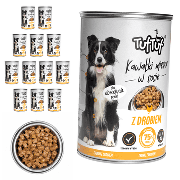 Tuff Stuff mokra hrana za pse, konzerva s perutnino 12 x 415 g, koščki v omaki