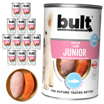 BULT JUNIOR mokra hrana za pse s piščancem in lososom 12 x 400 g za mladičke