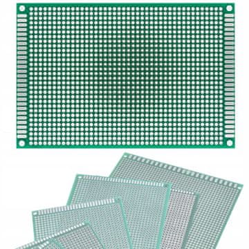 Dvostranski univerzalni prototip tiskanega vezja 80 x 120 mm (zelen)