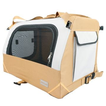 Mersjo Mersjo Outlander zložljiva transportna torba za pse in mačke, rjava, 60 × 40 × 40 cm, do 15 kg