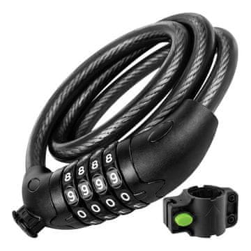 Northix Ključavnica za kolo 120 cm, 13,5 mm kabel, kombinirana varnost