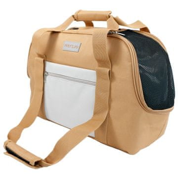 Mersjo Mersjo EasyTravel transportna torba za mačke in majhne pse do 8 kg, rjava, 23 × 48 × 31 cm, zračna in stabilna prenosna torba
