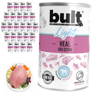 BULT LIGHT mokra hrana za pse v konzervi s teletino 24 x 400 g