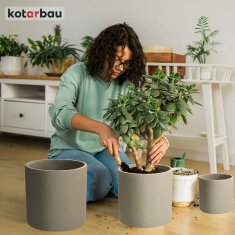 Keramični pokrov za cvetlične lončke, betonski, 14,5 cm, komplet 2 kosov