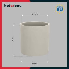 Keramični pokrov za cvetlične lončke, betonski, 14,5 cm, komplet 2 kosov