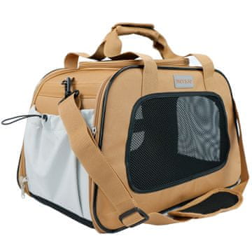 Mersjo Mersjo Explorer transportna torba za mačke in majhne pse s trdimi stranicami, rjava, 3 vhodi, do 8 kg, 31 × 49 × 28 cm