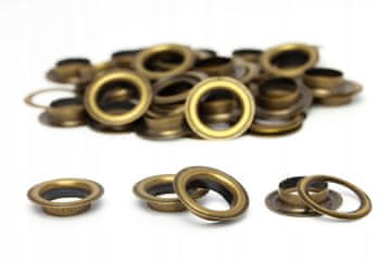 Ušesca iz nerjavečega jekla 12 mm 50 kompletov Antique