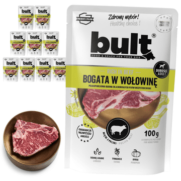 BULT mokra hrana za pse v vrečki z govedino 10 x 100 g