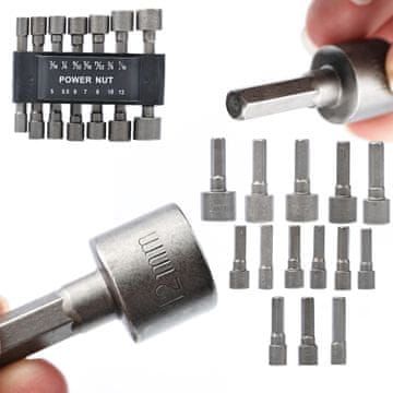 Rosfix nastavki 5-12 mm, 1/4-palčni nastavek, 14 kosov.