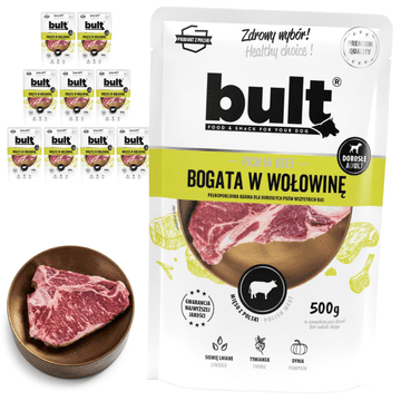 BULT mokra hrana za pse v vrečki z govedino 10 x 500 g