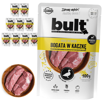 BULT Vrečka za mokro hrano za pse z okusom race 10 x 100 g