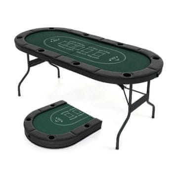 Costway Zložljiva poker miza 1,8 m zelena