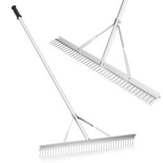 Costway Aluminijasta grablje 36" široka glava grablj 68" dolg ročaj