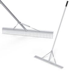 Costway Aluminijasta grablje 36" široka glava grablj 68" dolg ročaj