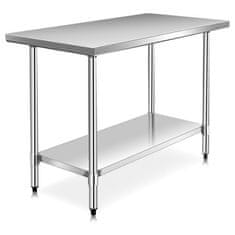Costway Kuhinjska delovna miza 122x61x90 cm iz nerjavečega jekla
