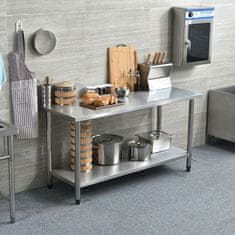 Costway Kuhinjska delovna miza 122x61x90 cm iz nerjavečega jekla