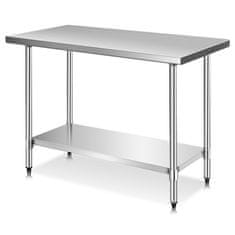 Costway Kuhinjska delovna miza 122x61x90 cm iz nerjavečega jekla