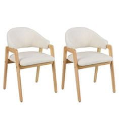 Costway Set 2 jedilnih stolov z oblazinjeno sedežno površino in ergonomsko ukrivljeno naslonjalo, bela