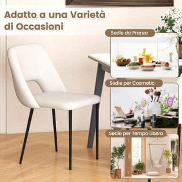 Costway Set 2 jedilnih stolov 48,5x57x85 cm bež