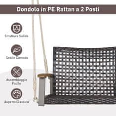 Costway Dvosedežna vrtna gugalnica iz sintetičnega ratana